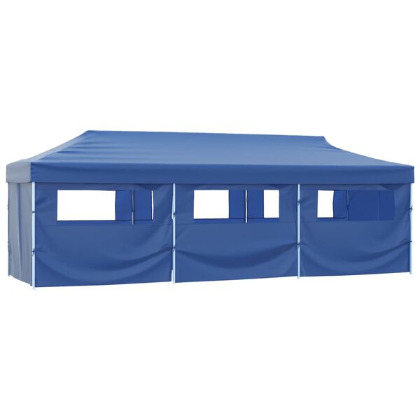 vidaXL Tenda Pieghevole Pop-Up con 8 Pareti Laterali 870x291x315 cm Blu