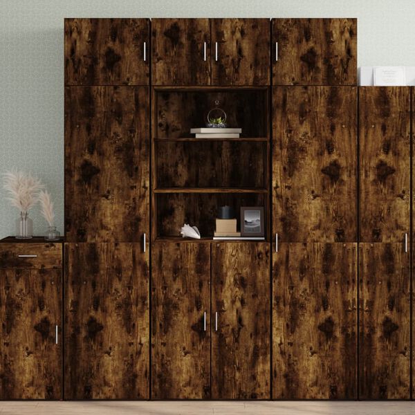 vidaXL Credenza Rovere Fumo 70x42,5x185 cm in Legno Multistrato