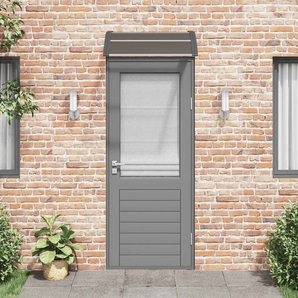 vidaXL Pensilina per porta nera 80x75 cm in policarbonato