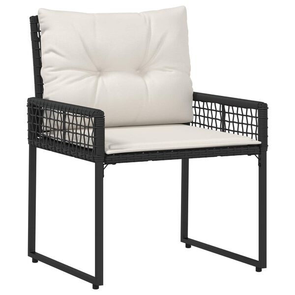 vidaXL Set di Mobili da Esterno con cuscino 3 pcs Nero e Bianco