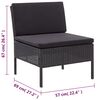 vidaXL Set Divani da Giardino 6 pz con Cuscini in Polyrattan Nero