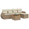 vidaXL Set Divano da Giardino 6 pz con Cuscini Beige in Polyrattan