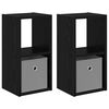 vidaXL Comodino con cassetto 2 pcs Rovere Nero 25,5 x 22 x 49,5 cm