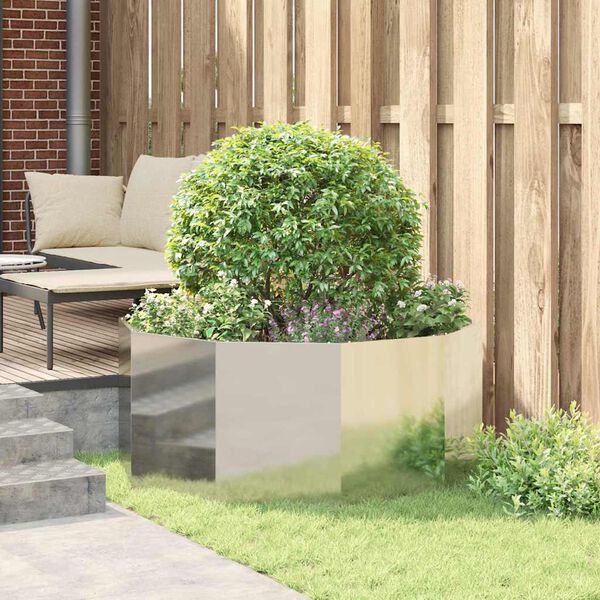 vidaXL Fioriera Argento 120 x 120 x 50 cm Acciaio zincato