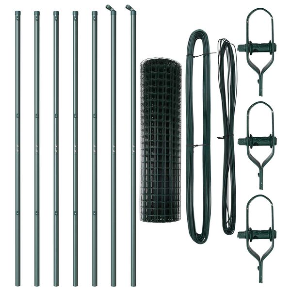 vidaXL Recinzione con Posto Verde 1 x 10 m Acciaio e PVC