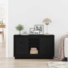 vidaXL Credenza Rovere Nero 102 x 35 x 60 cm Legno multistrato