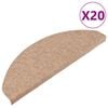 vidaXL Tappetini Autoadesivi per Scale 20 pz Beige 65x22,5x3,5 cm