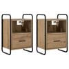 vidaXL Mobiletto da Letto Appeso 2 pz Rovere Artigianale