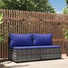 vidaXL Divani Centrali da Giardino con Cuscini 2pz Polyrattan Grigio