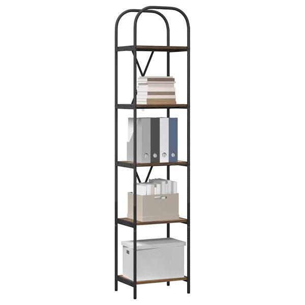 vidaXL Libreria Rovere fum&eacute; 40 x 30 x 183 cm Legno multistrato