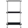 vidaXL Scaffale a 3 Livelli Nero 40x40x67 cm in Vetro Temperato