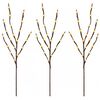 vidaXL Rami di rame natalizi con LED 3 pz Marrone 62 cm Acciaio 60 LED