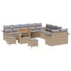vidaXL Set Divano da Giardino 13 pz Beige polyrattan