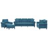 vidaXL Set di Divani 4 pz con Cuscini Blu in Velluto