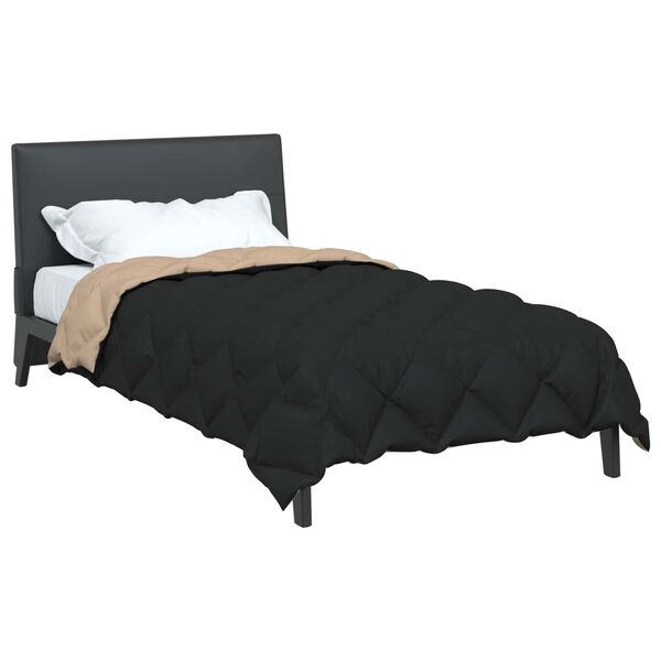 vidaXL Duvet Invernale Nero e Talpa 200 x 140 cm Microfibra