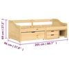 vidaXL Dormeuse 3 Cassetti 90x200 cm Legno Massello Pino IRUN