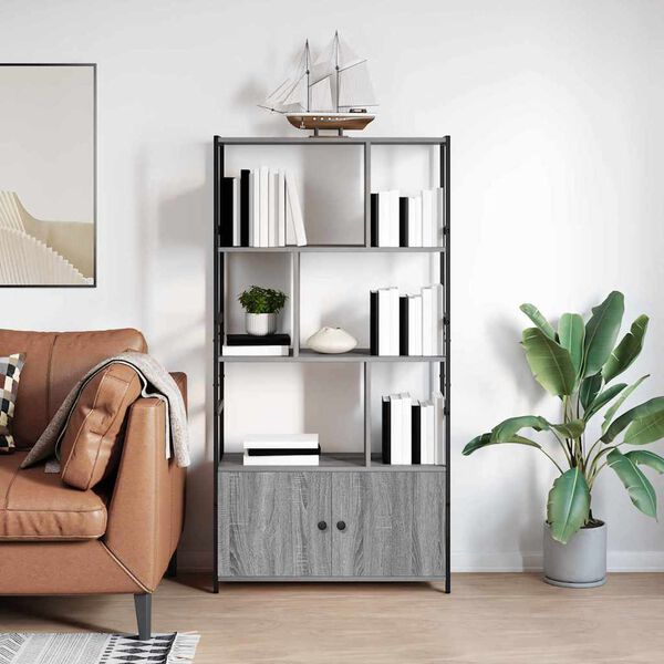vidaXL Libreria Grigio sonoma 80 x 30 x 155,5 cm Legno multistrato