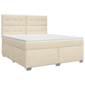 vidaXL Letto box spring con materasso Crema 180 x 200 cm Tessuto