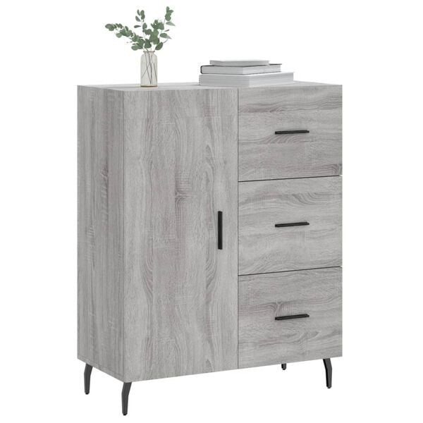 vidaXL Credenza Grigio Sonoma 69,5x34x90 cm in Legno Multistrato