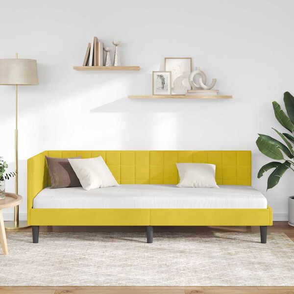 vidaXL Cornice del letto ad angolo Giallo 80 x 200 cm Velluto