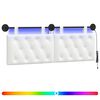 vidaXL Testiera sospesa Con luce LED Bianco Tessuto