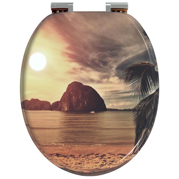 vidaXL Sedile per toilette con chiusura morbida Arancione 44 x 38 cm