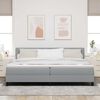 vidaXL Letto a molle con materasso Grigio chiaro 200 x 200 cm Tessuto