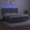 vidaXL Letto a Molle Materasso e LED Grigio Chiaro 160x200 cm Velluto