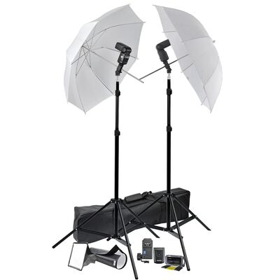 Set fotografico portatile treppiedi stativi ombrelli flash
