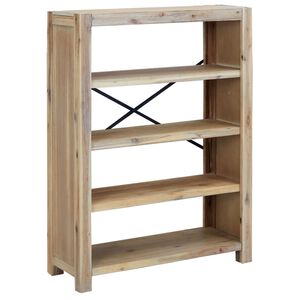 vidaXL Libreria a 4 Ripiani 80x30x110 cm in Legno Massello di Acacia