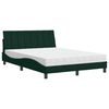 vidaXL Letto con Materasso Hanko Verde Scuro 140x200 cm in Velluto