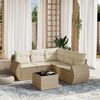 vidaXL Set Divano da Giardino 6 pz con Cuscini Beige in Polyrattan