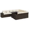 vidaXL Set Divani da Giardino 11 pz con Cuscini Polyrattan Marrone