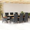 vidaXL Set da Pranzo da Giardino 9 pz con Cuscini Nero in Polyrattan