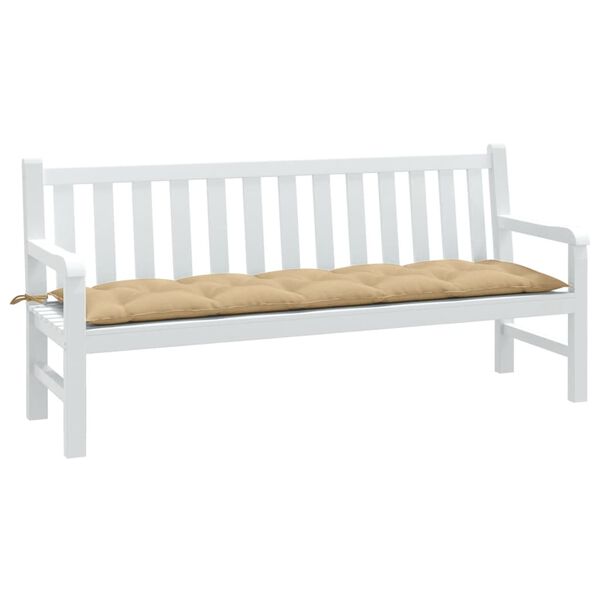 vidaXL Cuscino Panca da Giardino Beige Mélange 180x50x7 cm in Tessuto