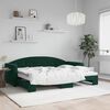 vidaXL Divano Letto con Letto Estraibile Verde Scuro 80x200cm Velluto