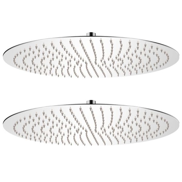 vidaXL Soffione per Doccia a Pioggia 2 pz Acciaio Inossidabile &Oslash; 50 cm