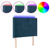 vidaXL Testiera a LED Blu Scuro 103x16x118/128 cm in Velluto