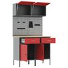 vidaXL Set di mobili da lavoro con cassetto con blocco 6 pcs Rosso