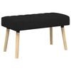 vidaXL Panchina trapuntata a canale Nero 80 x 40 x 46 cm Tessuto