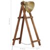 vidaXL Lampada da Pavimento Ottone E27 in Legno Massello di Mango