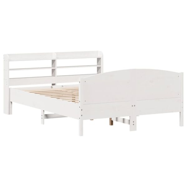 vidaXL Letto senza Materasso Bianco 135x190 cm Legno Massello di Pino