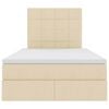 vidaXL Letto con contenitore e materasso Crema 120 x 200 cm Poliestere