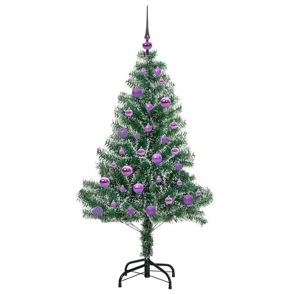 vidaXL Albero di Natale Artificiale Imbiancato con Luci LED 150 cm