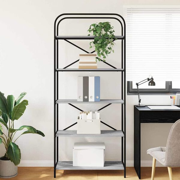 vidaXL Libreria Grigio Sonoma 80 x 30 x 183 cm Legno multistrato