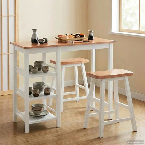 vidaXL Set da Bar 3 pz in MDF Bianco