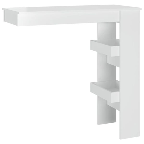 vidaXL Bancone da Muro Bianco Lucido 102x45x103,5 cm Legno Compensato