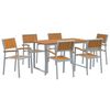 vidaXL Set da Pranzo per Giardino 7 pz Grigio Legno di Acacia Massello