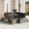 vidaXL Set Divano da Giardino con cuscino 9 pcs Grigio Poly Rattan