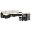 vidaXL Set Divano da Giardino 9 pz Nero e Bianco Crema polyrattan